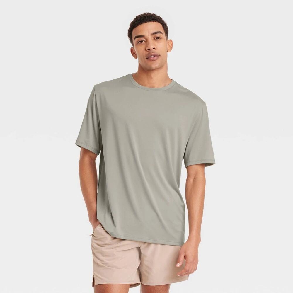 All in Motion Men’s Relaxed Fit Performance T-Shirt Olive Green Size L